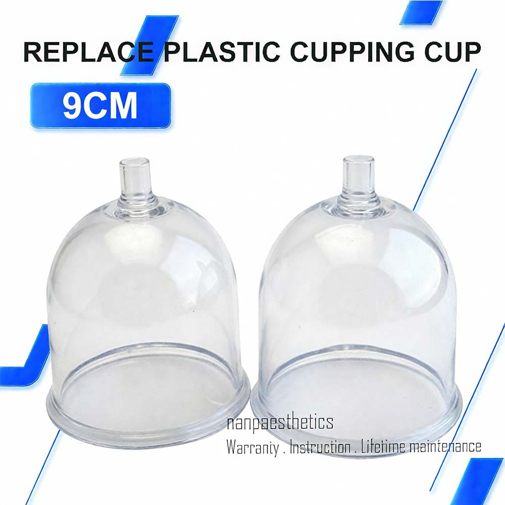 1 Pair 9cm Plastic Cupping Cup Resuable Replace Cups For Vacuum Beauty Machine