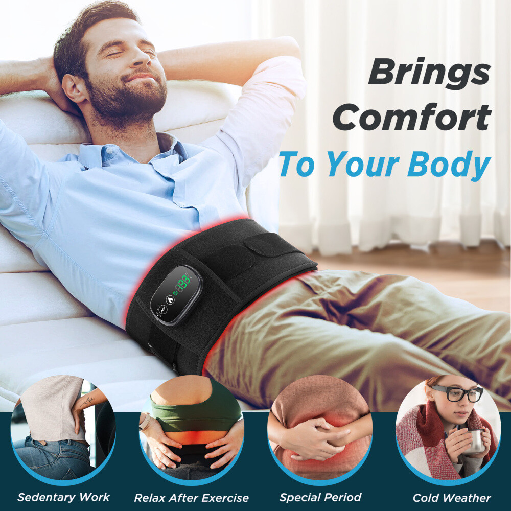 Infrared Heated Vibration Massage for Lower Back Pain Relief Lumbar Support Belt