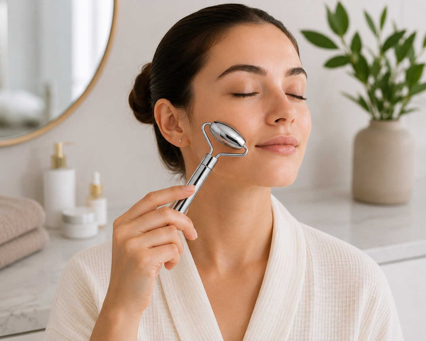Stainless Steel Face Roller Facial Eye Massage Beauty Tool Skin Care Massager