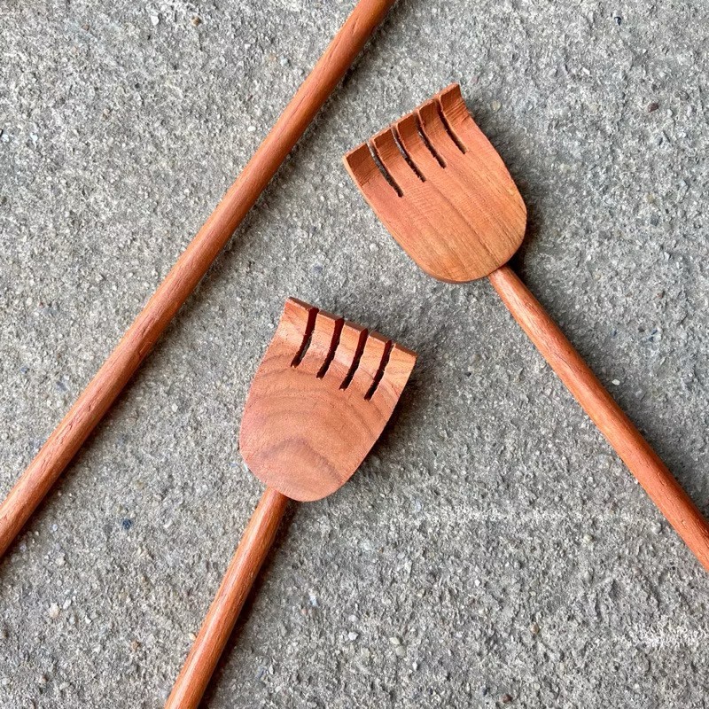 Back Scratcher Teak Wood Handmade stick Thai Body Massager wooden