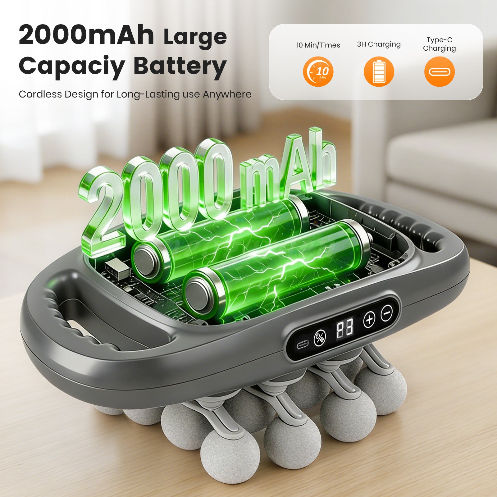 16 Head Massage Gun Deep Tissue Massager 9 Modes 9 Speed Levels Muscle Relax NEW