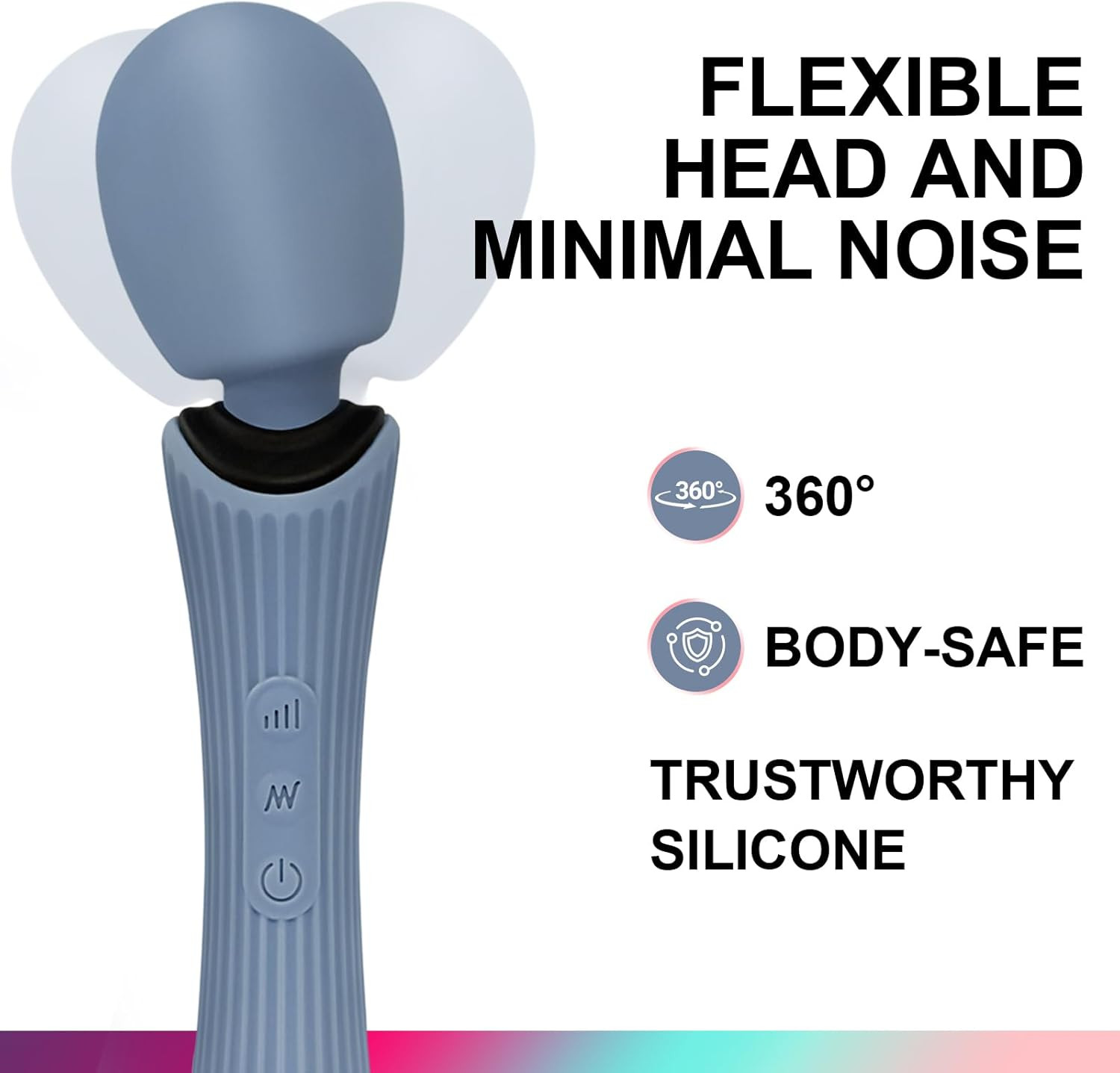 Cordless Handheld Personal Massager – Soft Silicone & Waterproof & USB Rechar…