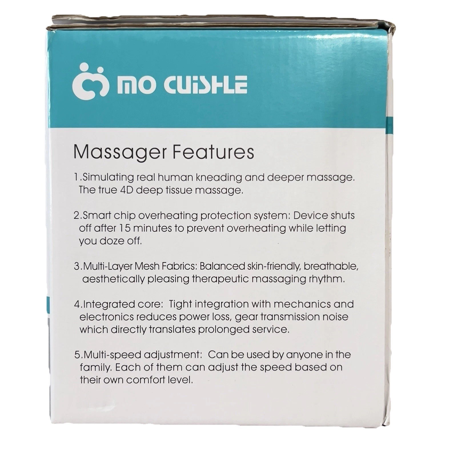 Mo Cuishle Shiatsu Back Shoulder Neck Massager Unisex Black New Heat 4D MO-BLT