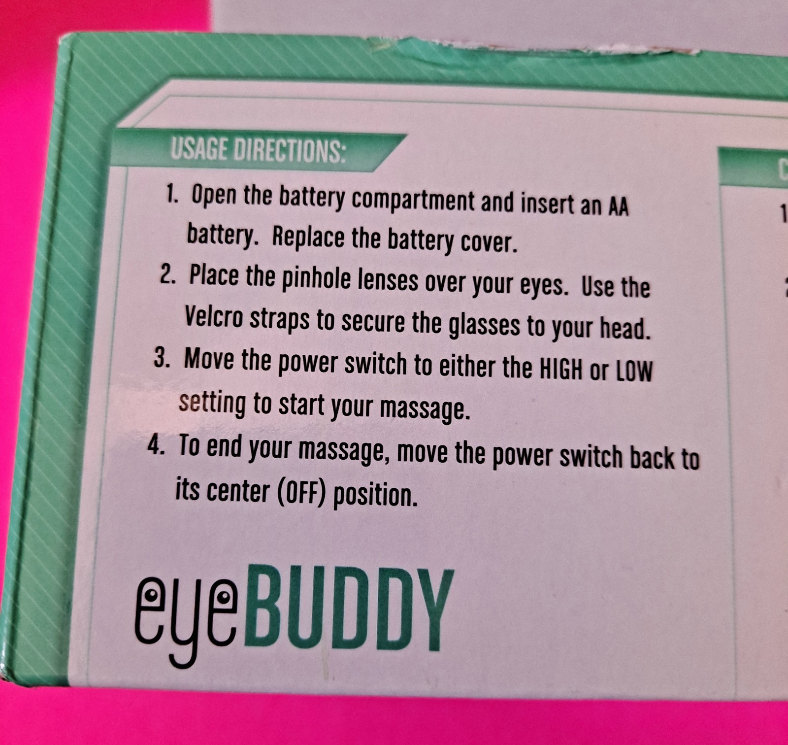 Eye Buddy Eye Massager Relax Tired Eyes Reduce Bags Dark Circles Wrinkles Open B