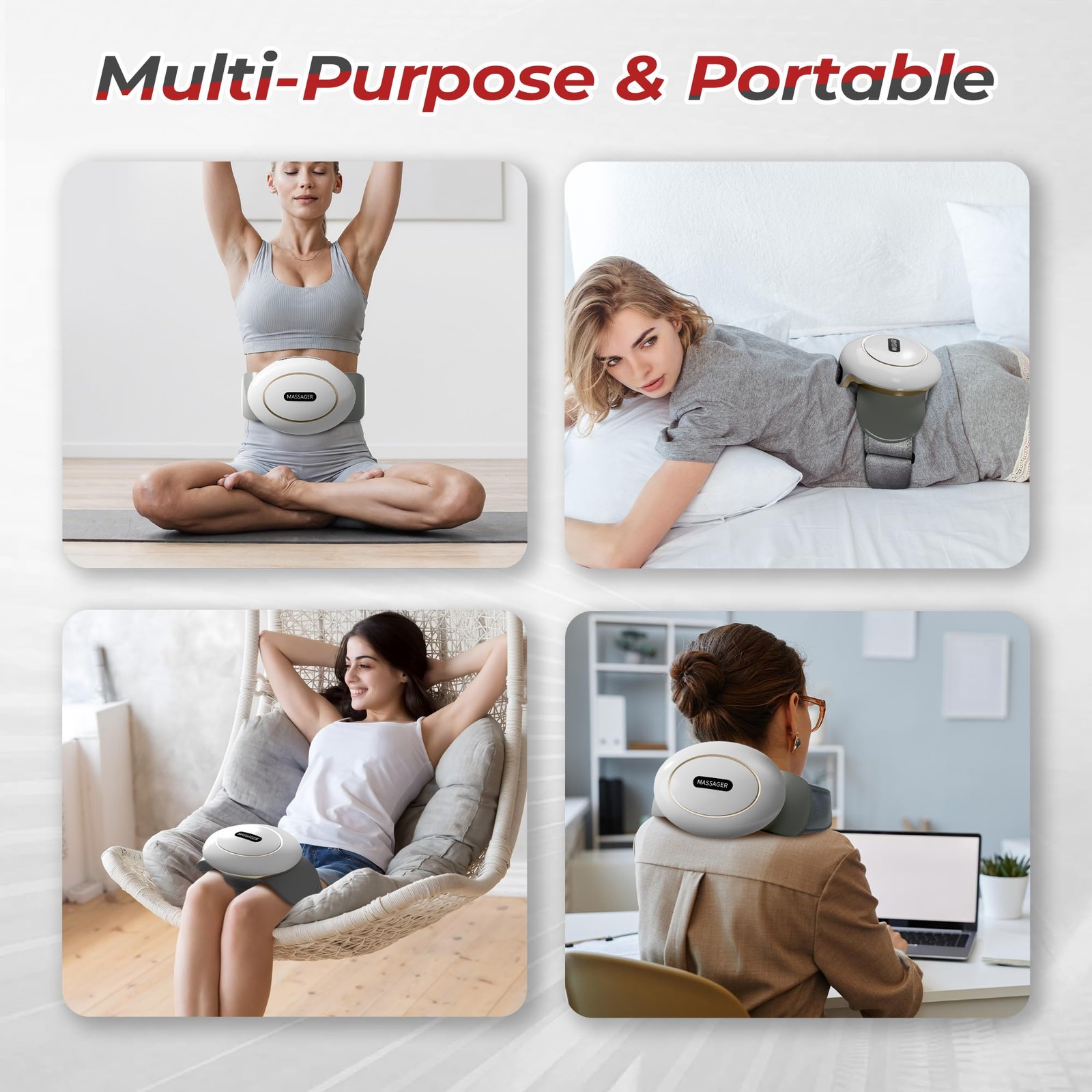Himouta Electric Abdominal Massager, Stomach Massager for Digestion, White