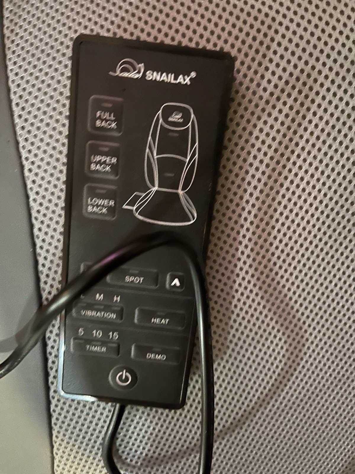 Snailax Heated Vibrating Massage Cushion w/ Remote Control & Timer Gray/Black