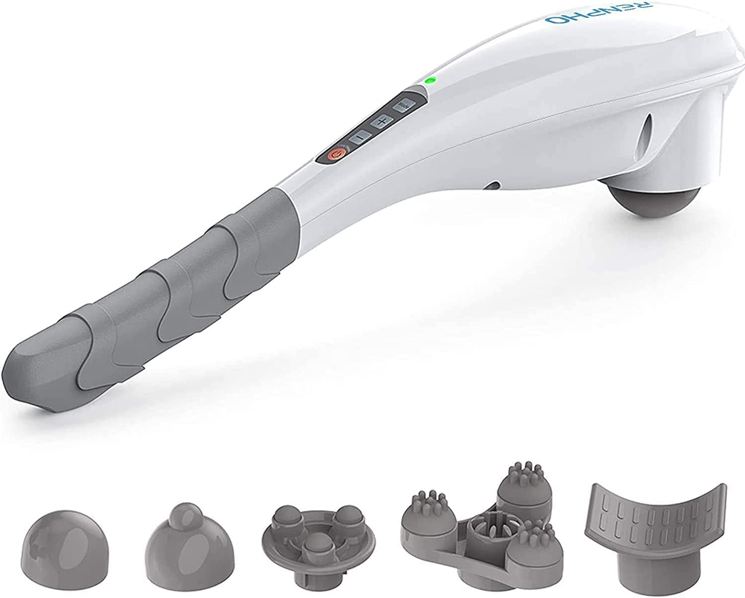 RENPHO Rechargeable Handheld Back Massager, 1 Count (Pack of 1), C-white