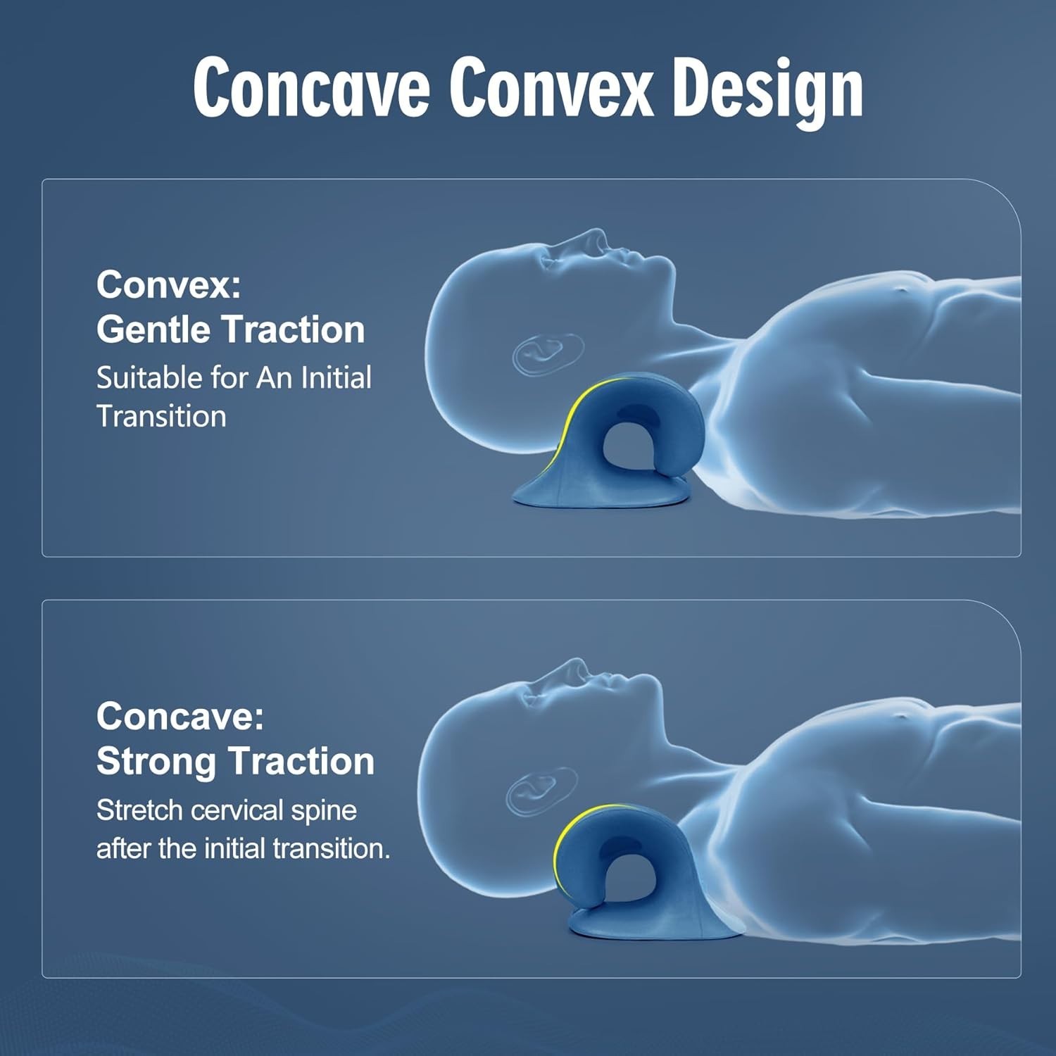 Lightweight Neck Stretcher for Pain Relief – Dark Blue Cervical Traction Pillow
