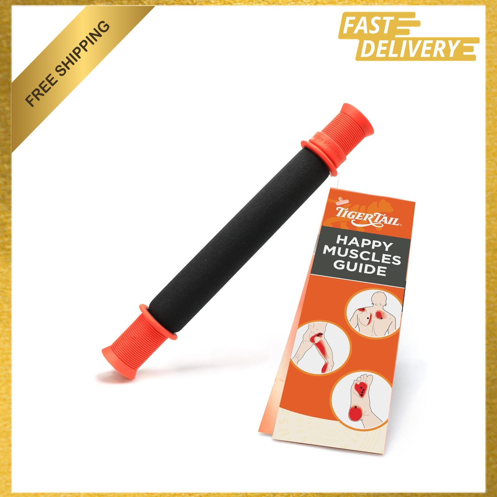 Tiger Tail Massage Stick 11in Deep Tissue Foam Roller Handheld Portable for Legs