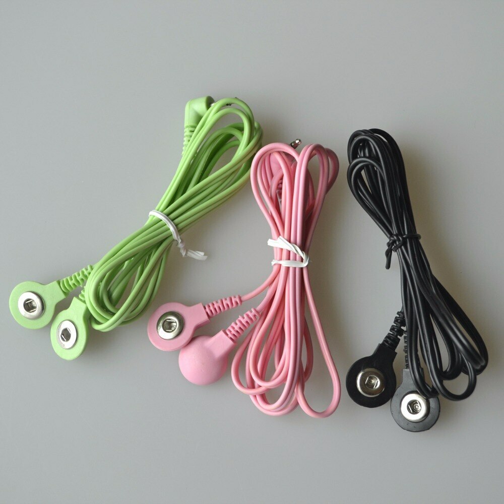3Pcs Tens Massager 2 in 1 Head DC 2.5mm Electrode Wire Connecting Cable