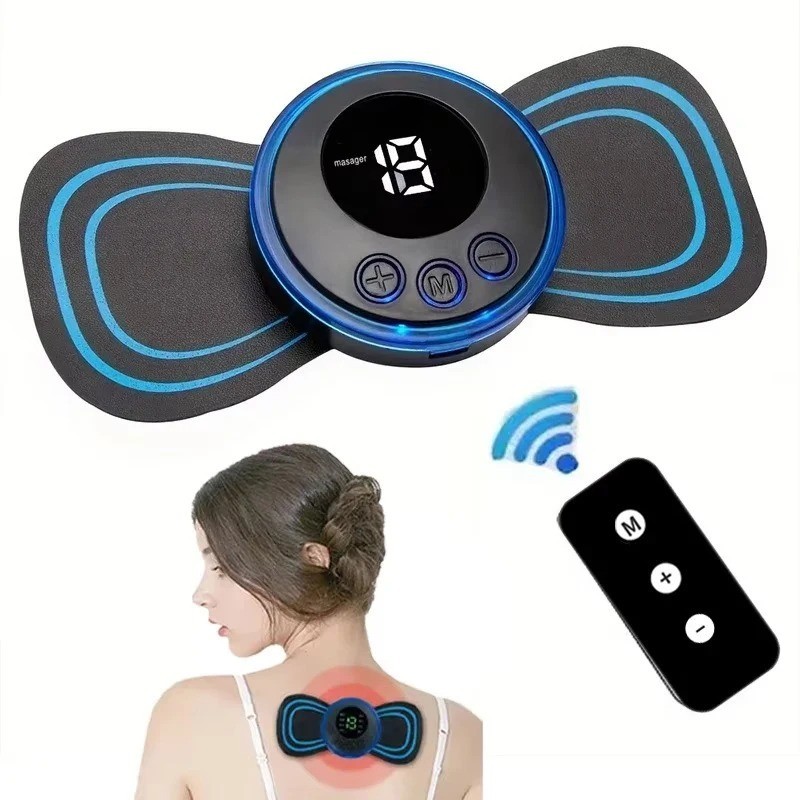 Electric EMS Neck Massager Portable Cervical Pain Relief Gel Pad Stimulator