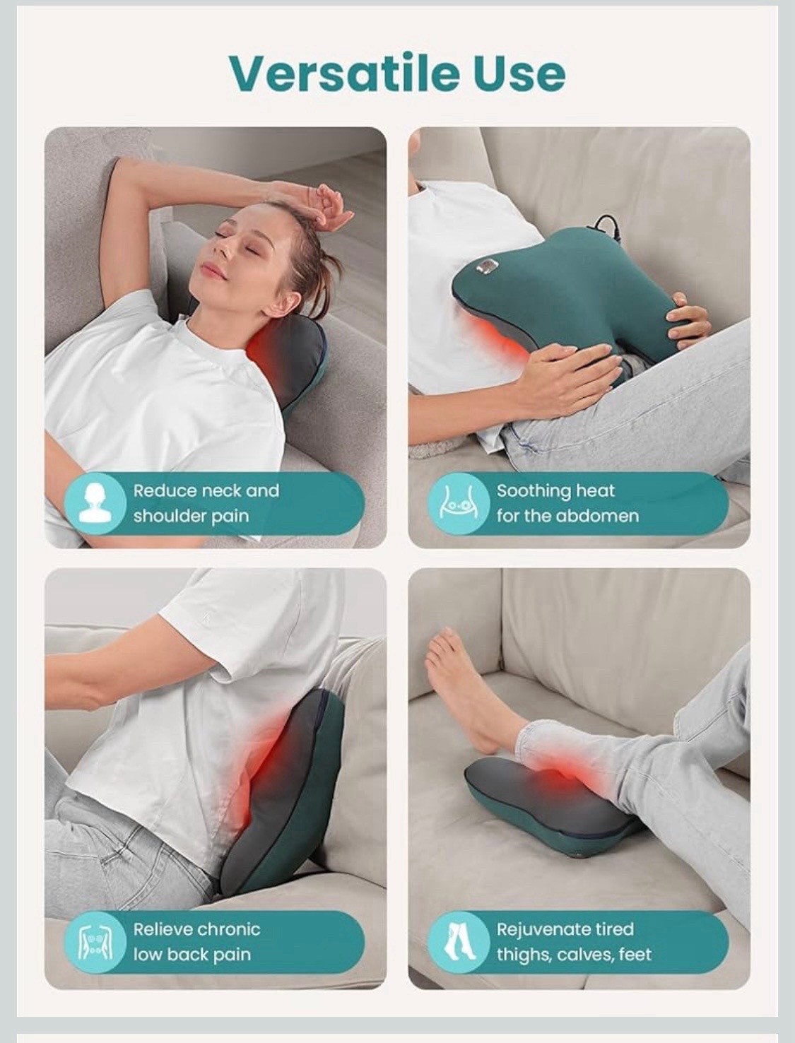 Bob And Brad Back And Neck Massager, Body Massager, Shiatsu, Heat, Auto Off, NIB