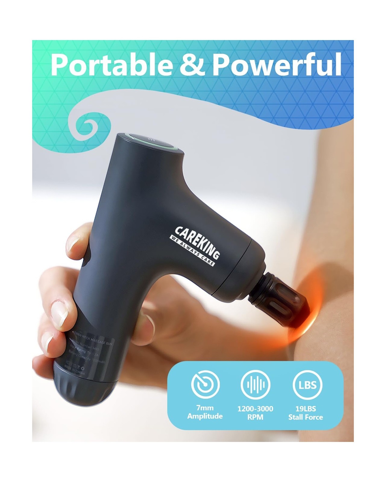3-in-1 Detachable Massage Gun Deep Tissue, Ergonomic Extension Hand… Fast Ship
