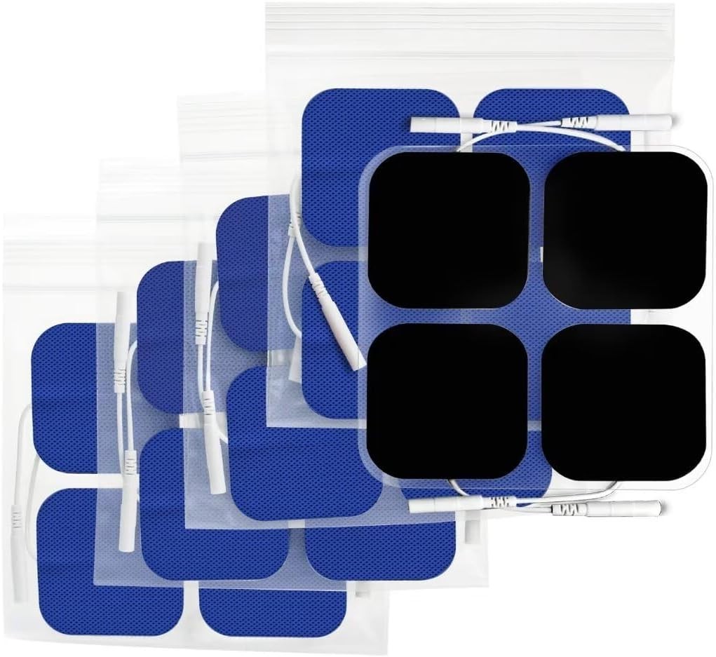 TENS Unit Pads 20 Pcs Blue Medical Grade Reusable Electrodes Universal Connector