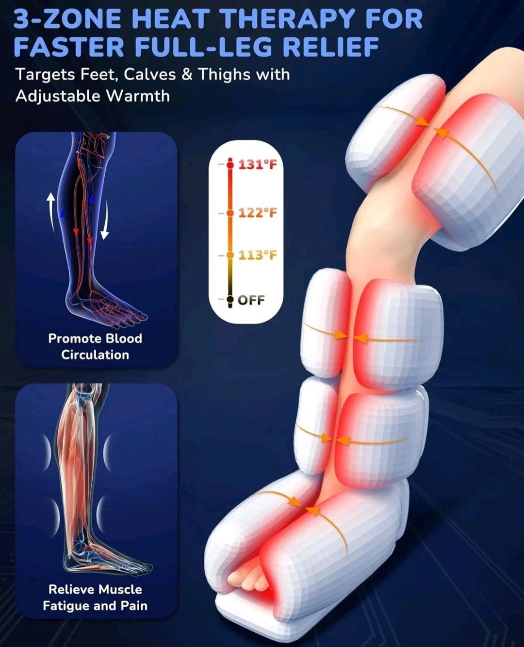 Full Leg and Foot Massager with Heat & Compression Sequential Compression Boots