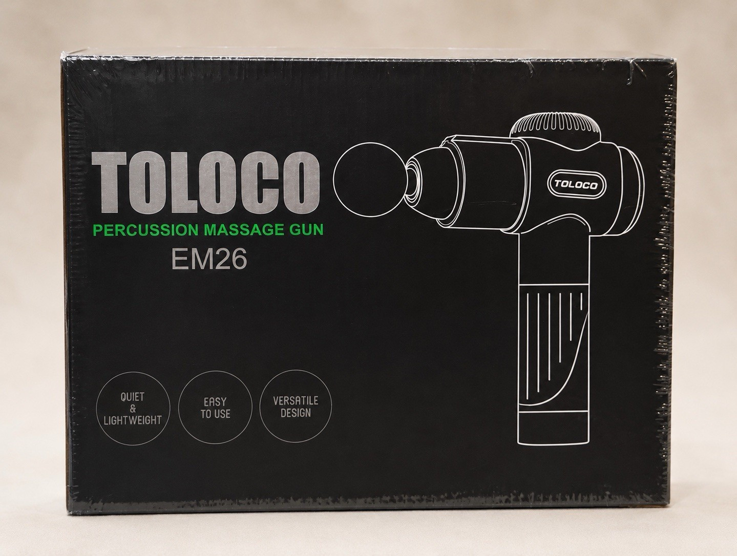 TOLOCO Percussion Massage Gun, Lightweight Full Body, Black, EM26 brand new