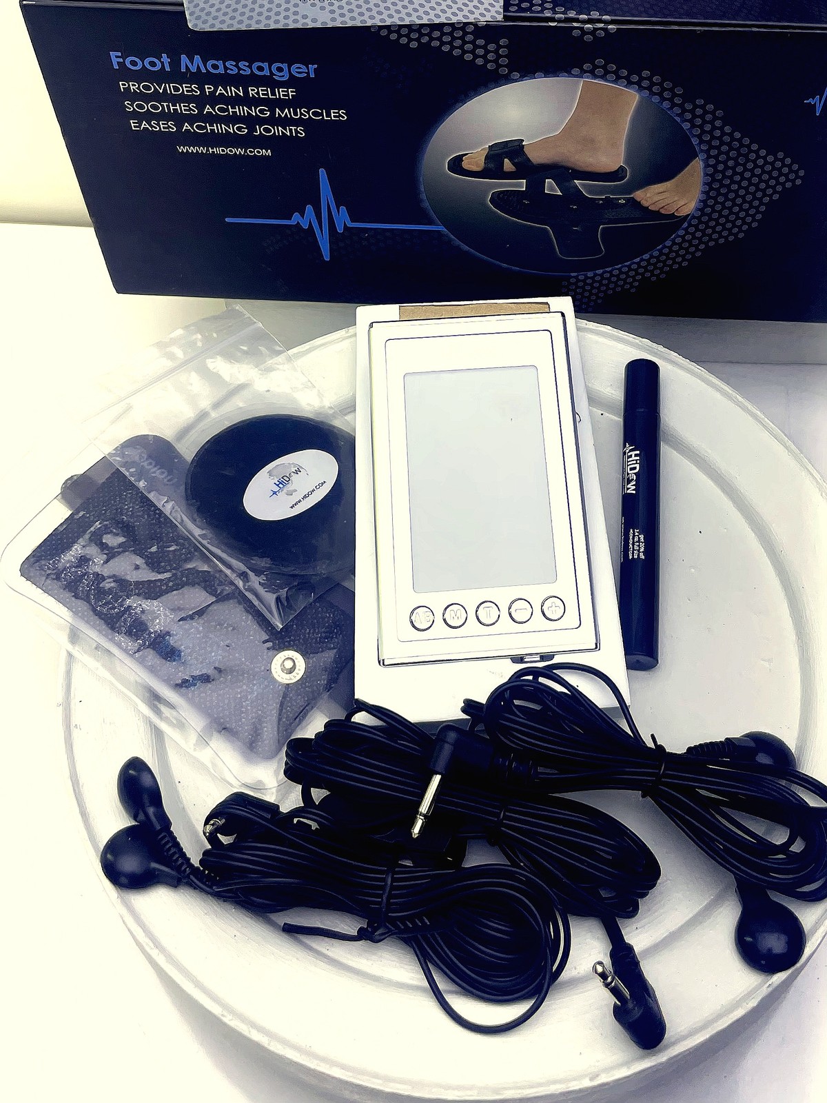 HiDow XPDS 18 TENS EMS Muscle Stimulator & Foot Massager Bundle New in Box