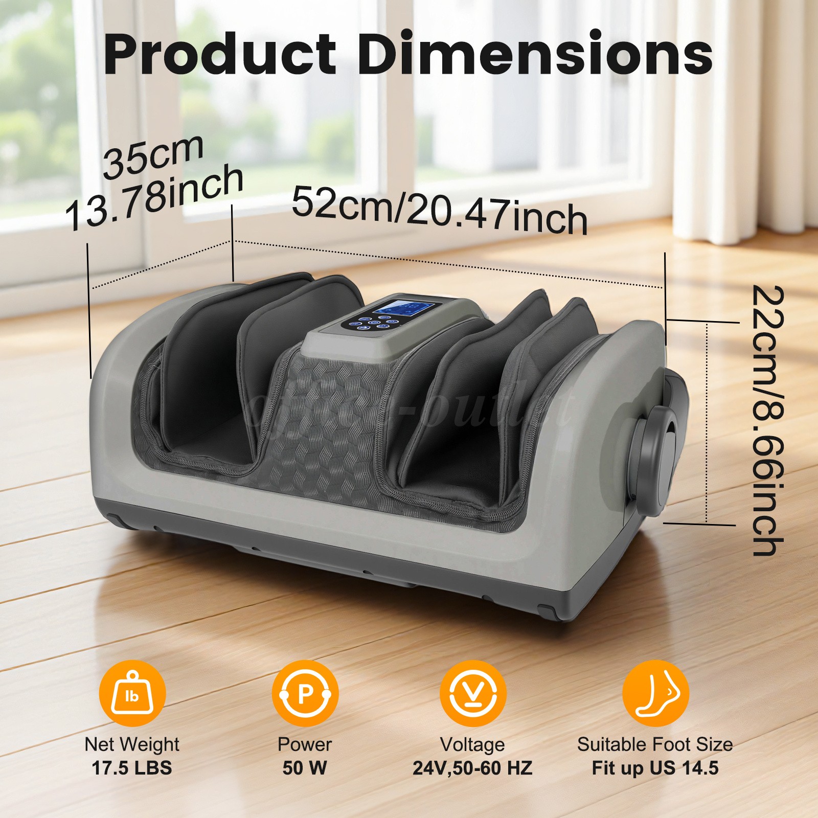 Shiatsu Foot Massager Machine 5-levels Heat Vibrate Deep Kneading for Foot Relax
