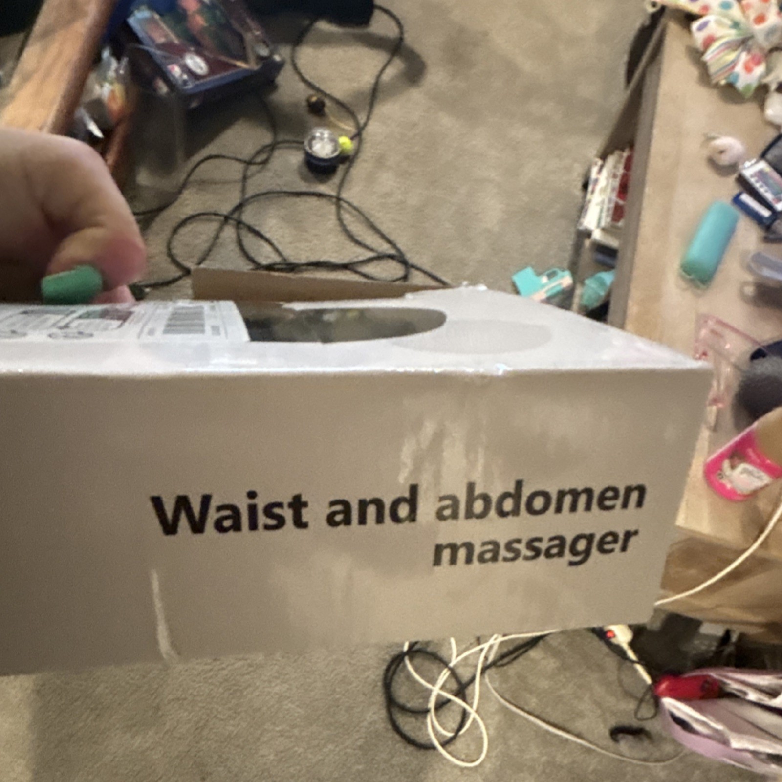 White Massage Belt Waist and Abdomen Massager for Targeted Relief and Comfort
