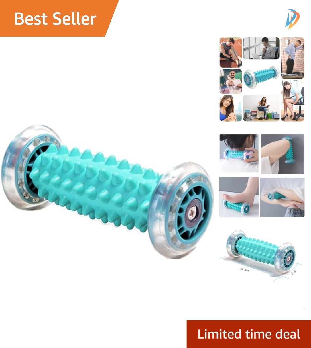 Non-Toxic Foot Massage Roller for Muscle Relief & Enhanced Mobility, 6.5 x 2.8″