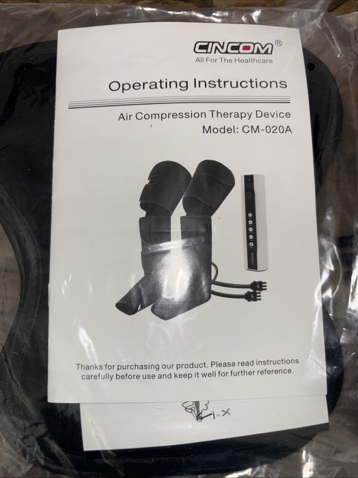 Cincom CM-20A Air Compression Therapy Device Legs W/Storage Bag Circulation NEW