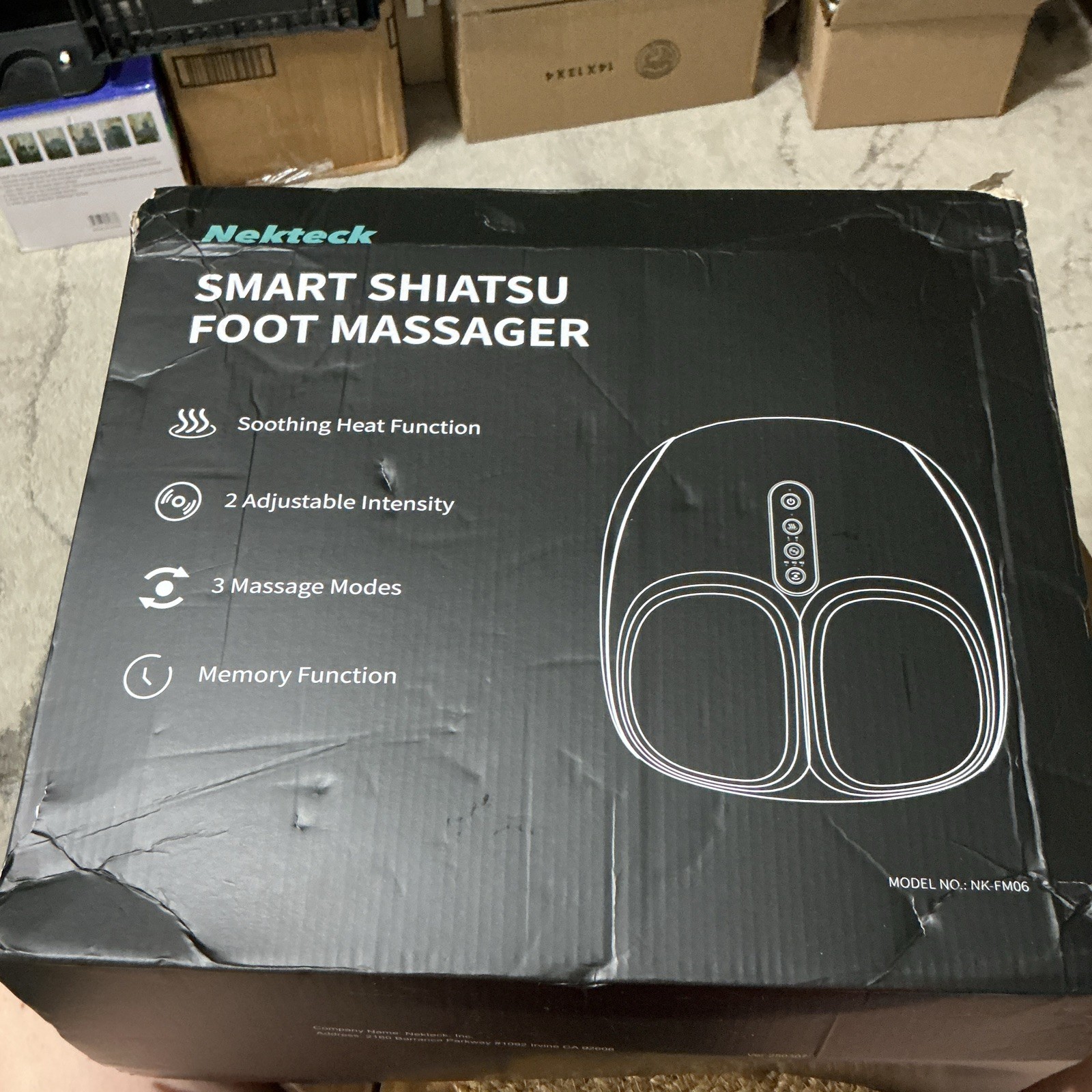 Nekteck Shiatsu Heated Foot Massager Adjustable Intensity Black NK-FM06
