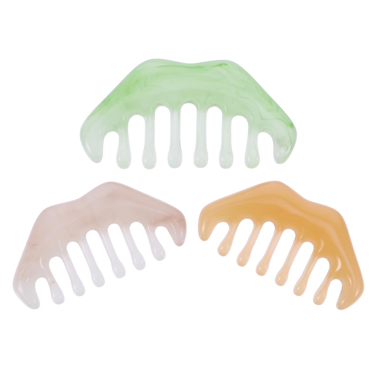 Healifty 3-Pack Resin Massage Combs 11X5.7cm, Style 12 Assorted Color