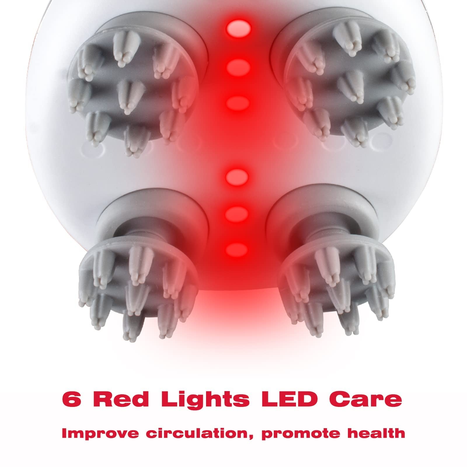 mxm2mxm Electric Scalp Massager with red Light 5*5*4.9, White