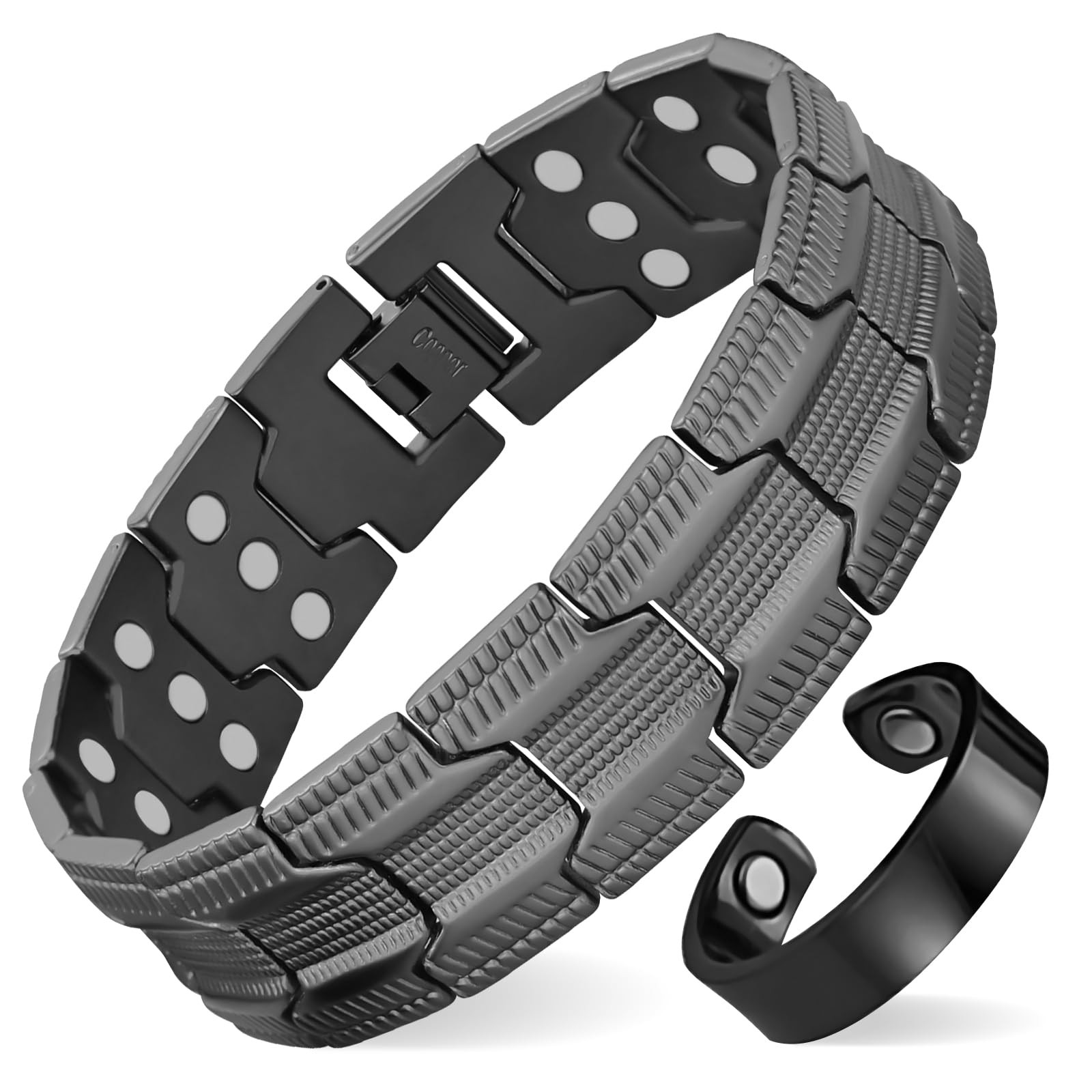 Copper Magnetic Bracelet for Men, 3X Strength 3800 Gauss Magnets, 99.99% Copp…
