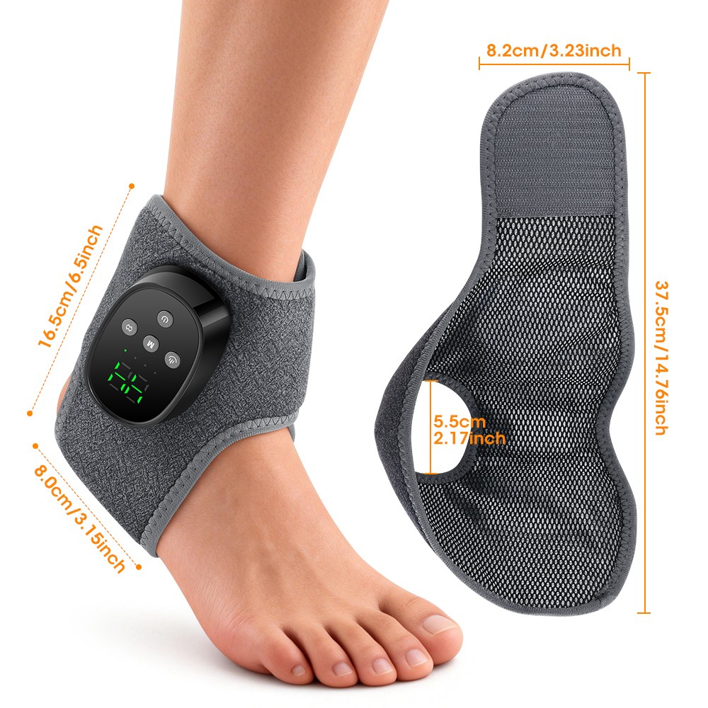 4 Levels Heated Ankle Massager Brace Vibration Therapy For Foot & Ankle 1/2PCS