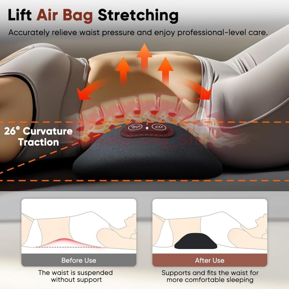 3 In 1 Electric Lumbar Support Pillow Smooth Spine Triple Fusion Back Massager