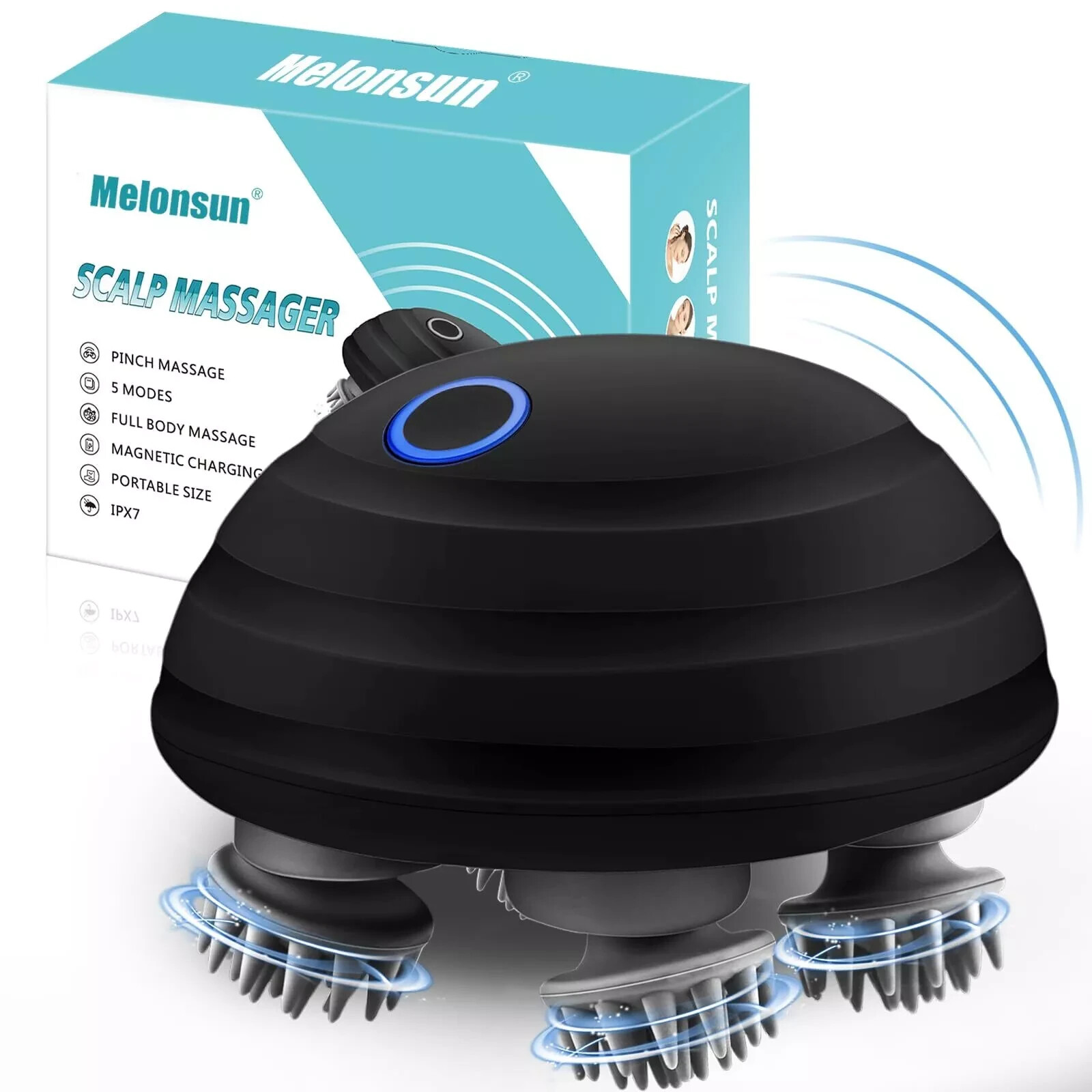 Portable Electric Scalp Massager, IPX7 Waterproof Cordless Scalp Massager
