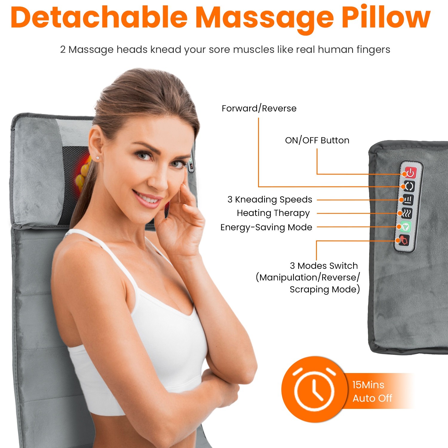 New Full Body Massage Mat with Heat Massage Mattress with Shiatsu Neck Massager