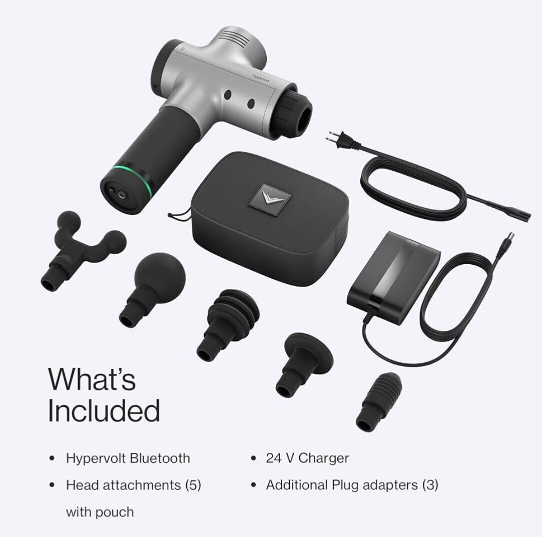 Hyperice Hypervolt Bluetooth Percussion Massage Device With Accessories – Silver