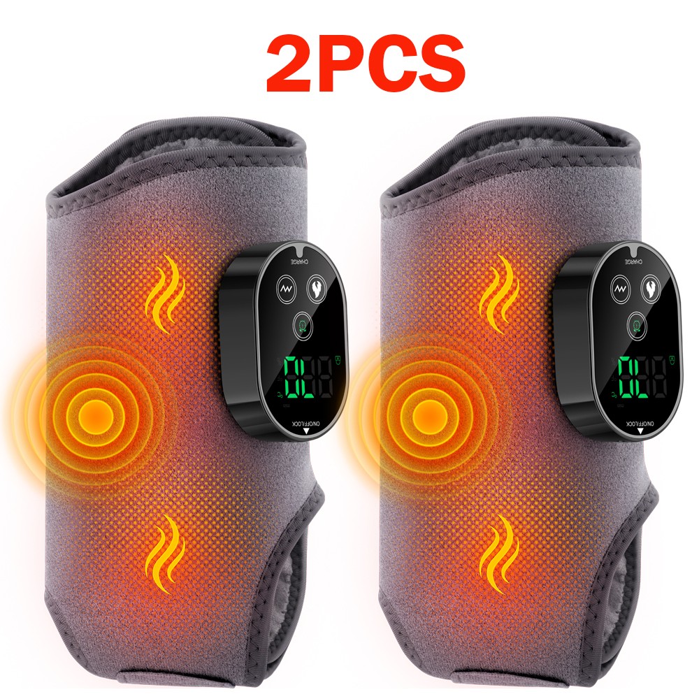 2 Pack Electric Foot Ankle Massager Pain Relief 6 Heat Levels, 3 Vibration Modes