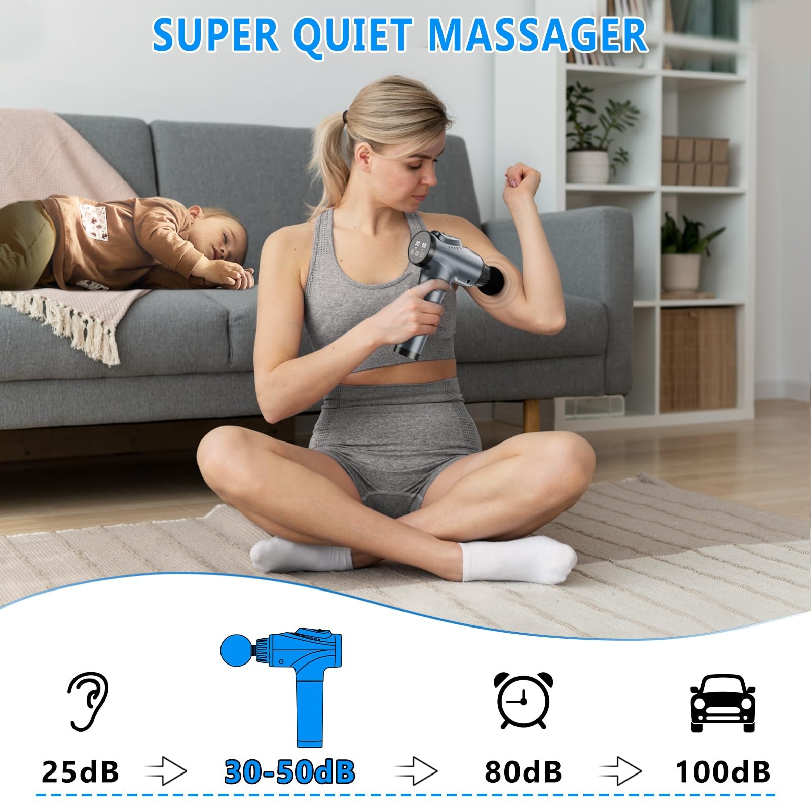 APHERMA Massage Gun, Muscle Gun for Athletes Handheld Large, Grey