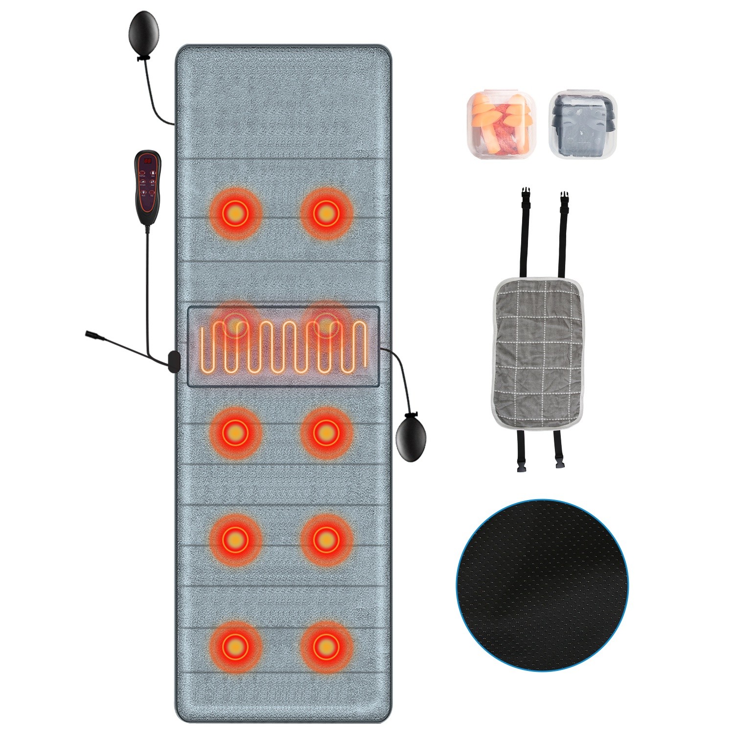 9 Mode Massage Mat Seat Heated Chair Pad Cushion Home Office Back Neck Lumbar