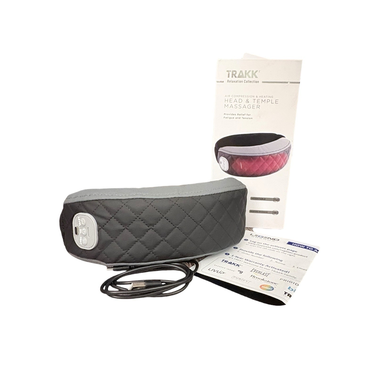 TRAKK Air Compression Heating Head Temple Massager Rechargeable Black #501