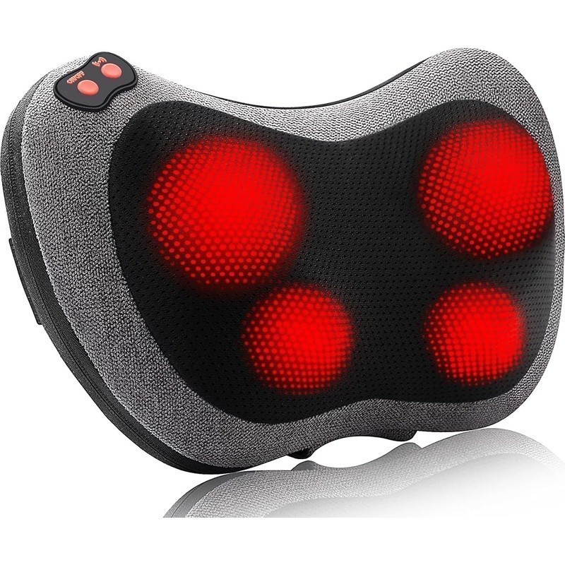 Ergonomic Shiatsu Neck Back Massager W/ Infrared Heat Auto Shut-Off Pain Relief