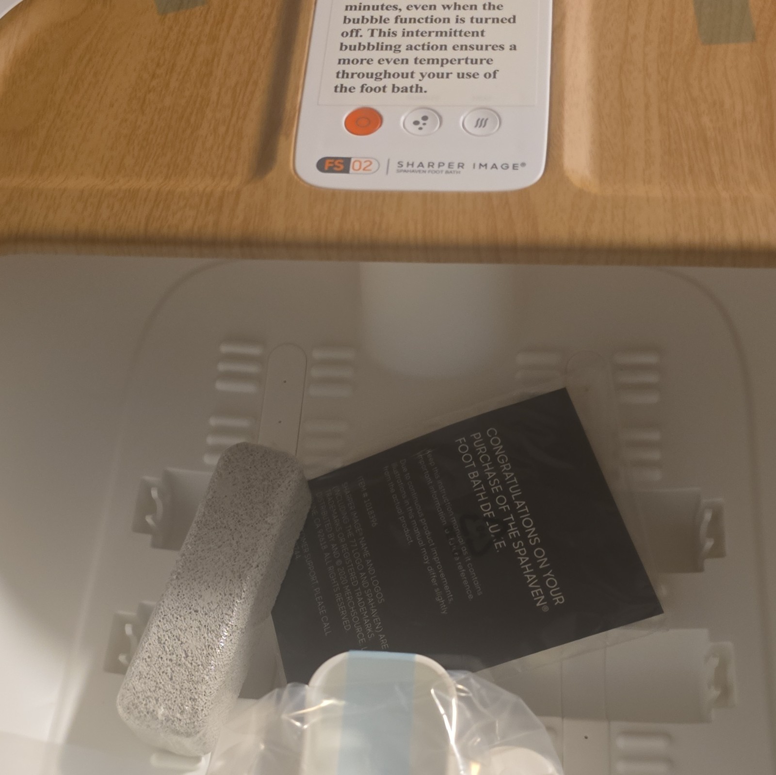 Sharper Image FS02 Foot Bath Spa Massager, Bubbling/Vibrating, White, 120V