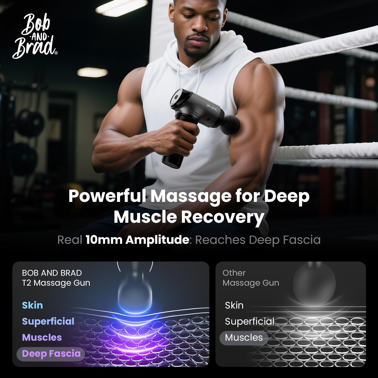 T2 Massage Gun, Deep Tissue Percussion Muscle Massage Gun for Back and Neck, …