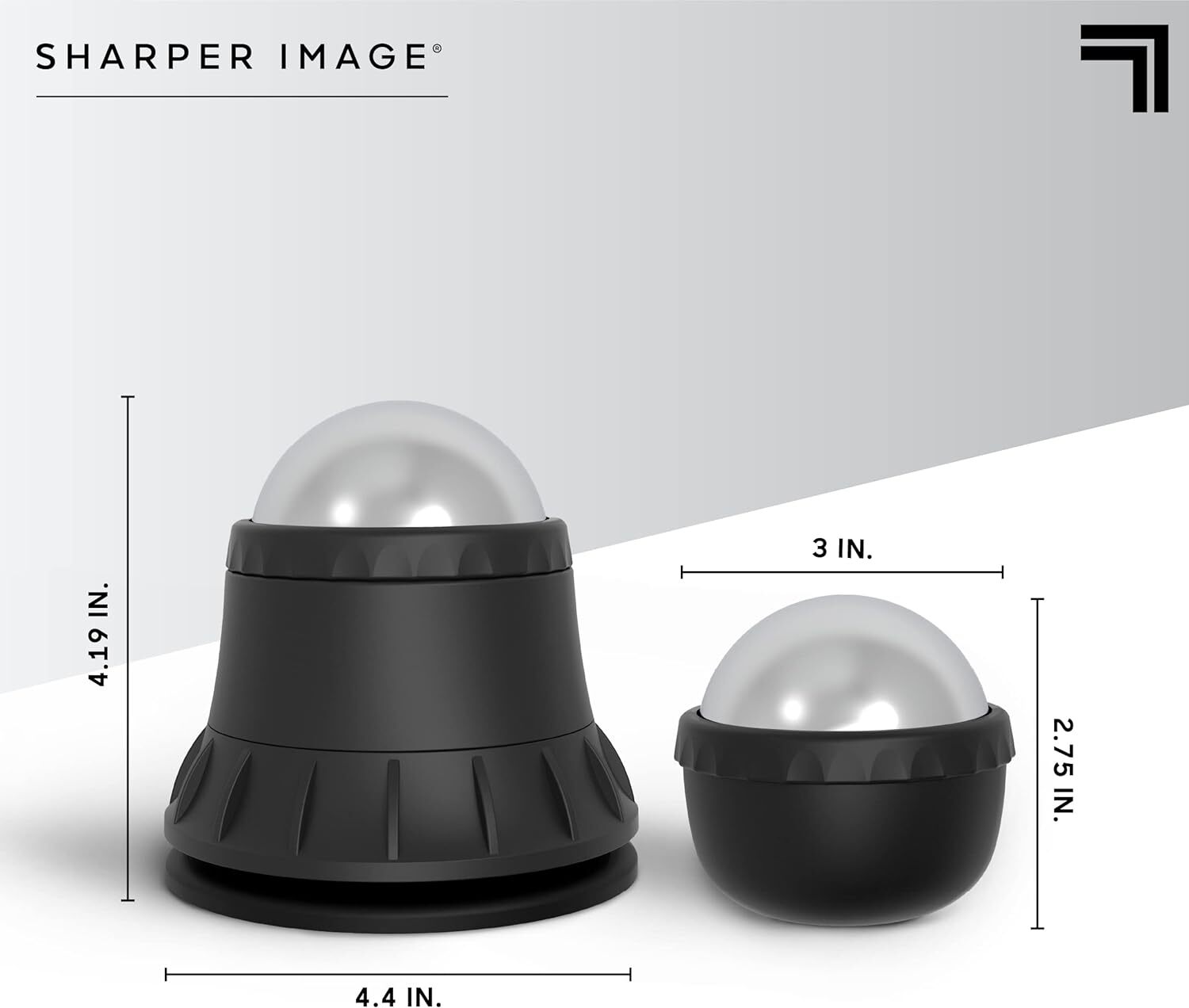 Sharper Image Ice Therapy Massage Ball with Suction Wall Mount, Liquid-Cool Core