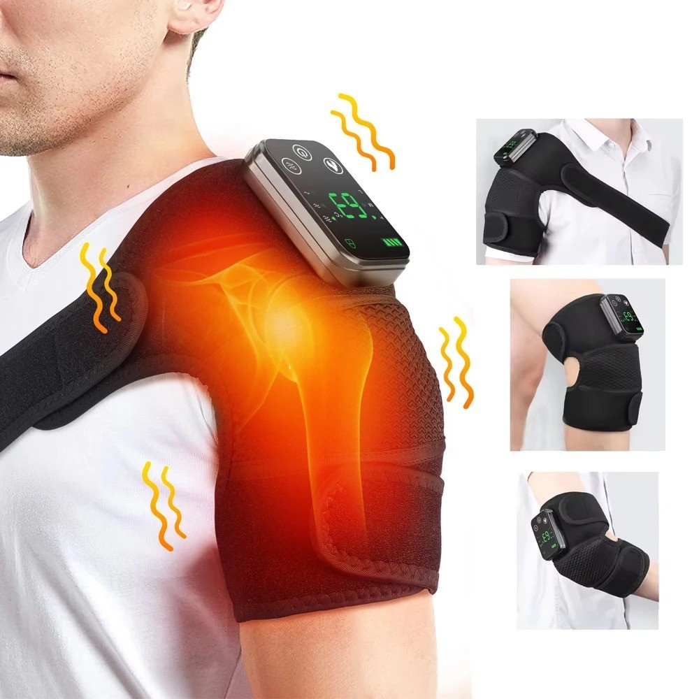 Heated Shoulder Massager With Vibration Massage Brace Joint Comfort Support
