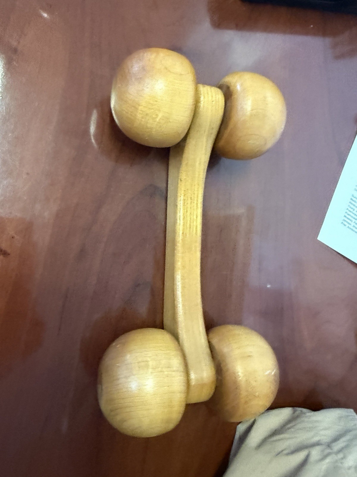 The Body Roller Wooden Manual Body Massage Roller Stick, 4-Ball Rolling