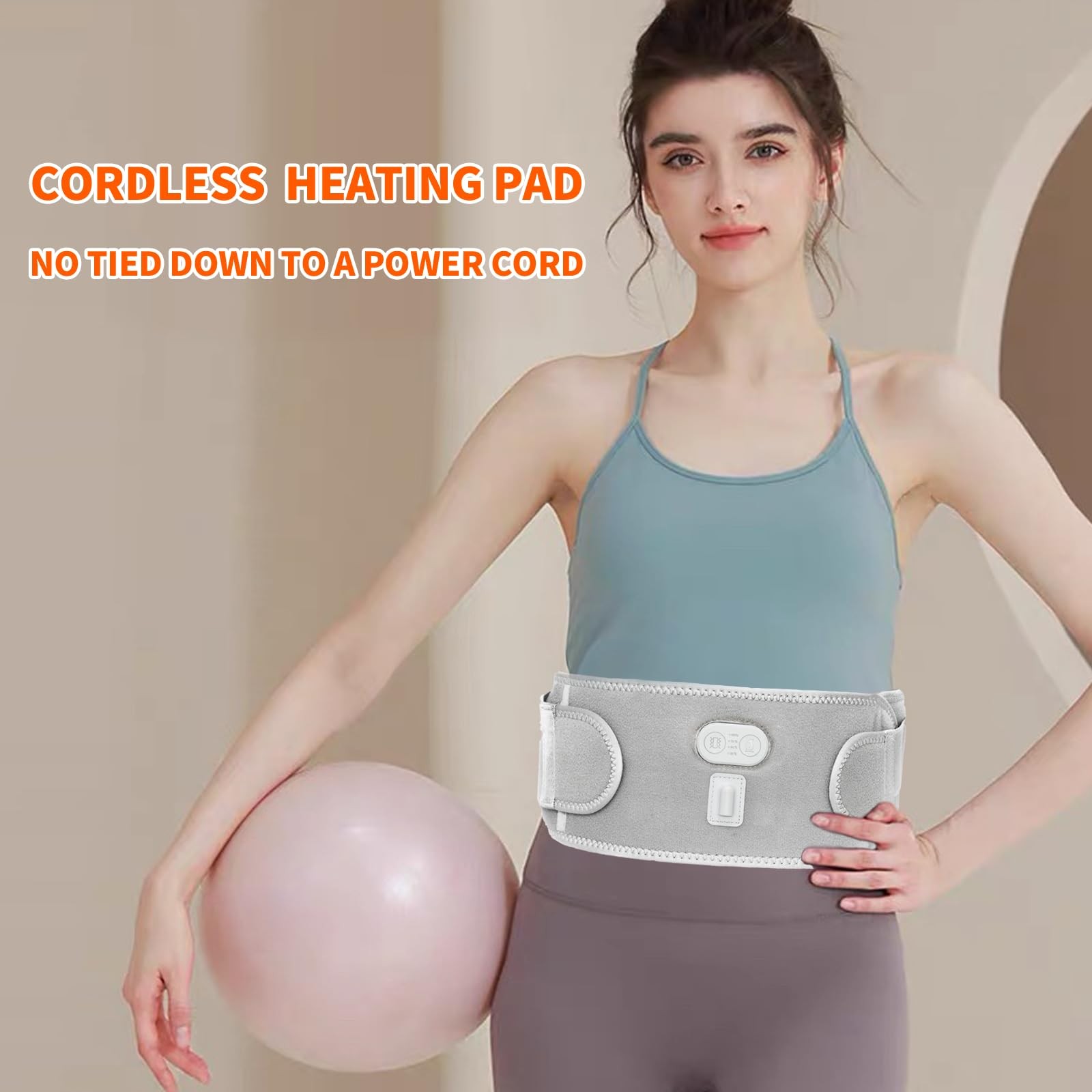 Heated Waist Belt – Cordless Heating Pad for Lower Back Pain ,FSA Eligible HS.