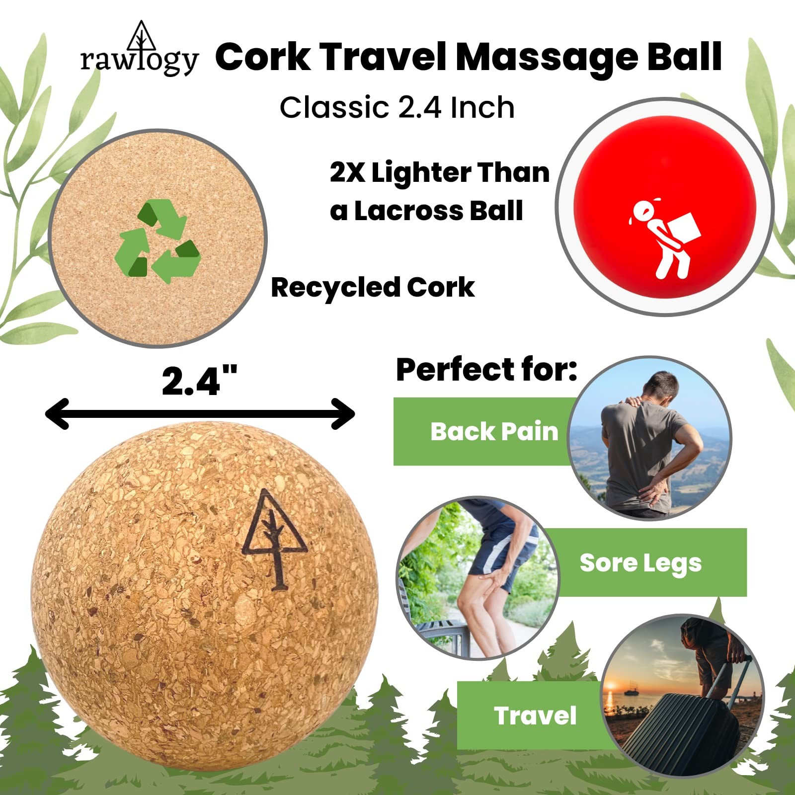 Travel Cork Massage Ball | Lightweight, Sustainable Alternative to Lacrosse B…