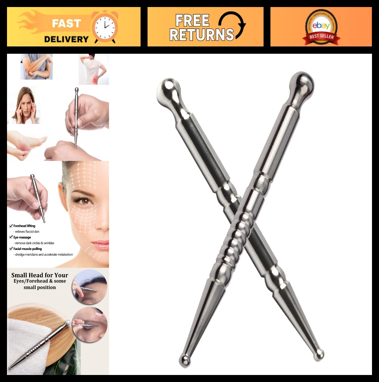 Deep Tissue Massage Tool – Stainless Steel Acupuncture Pen for Pain Relief & Rel