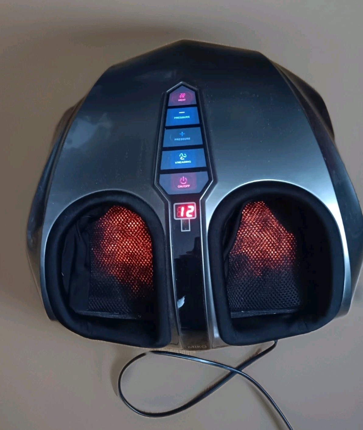Miko Shiatsu Foot Massager Machine With Deep-Kneading, Compression, Heat Grey