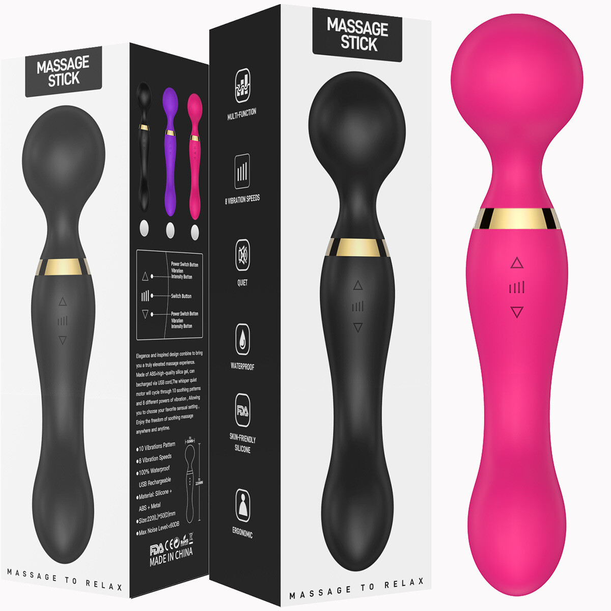 20-Speed Wand Vibrator – Full-Body Magic Massage Massager with Adjustable Motor