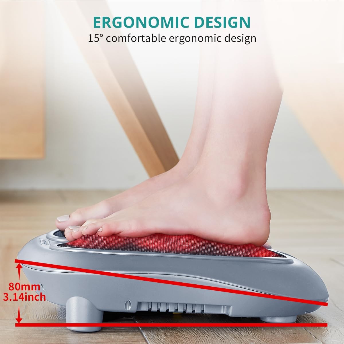 Nekteck Foot Massager with Heat, Heated for Plantar Gray